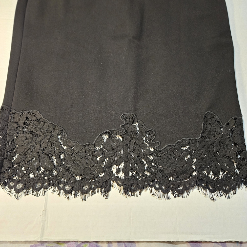 G.I.L.I. Black Pencil Skirt with Lace Detail - Picture 8 of 12